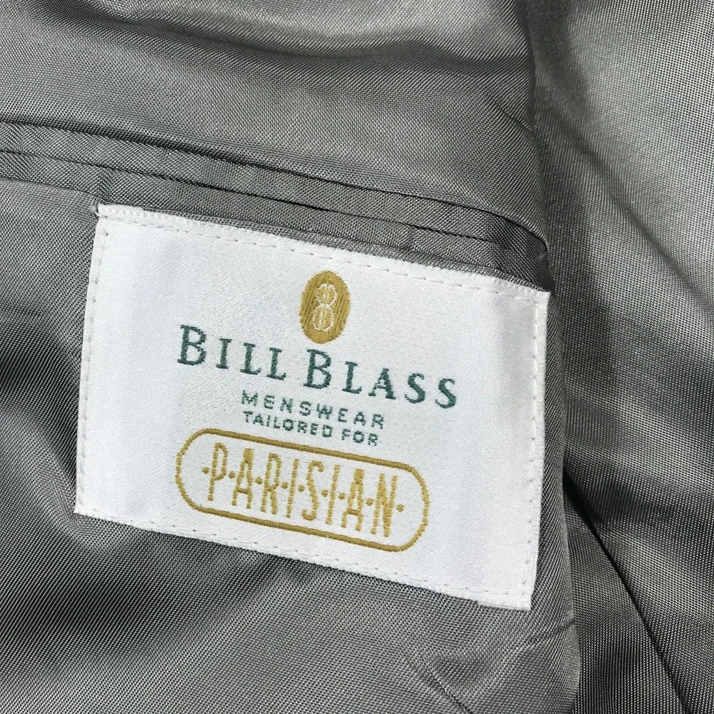 Vintage Bill Blass Silk Blazer Men 44R Houndstooth Checkered 2 Button Classic